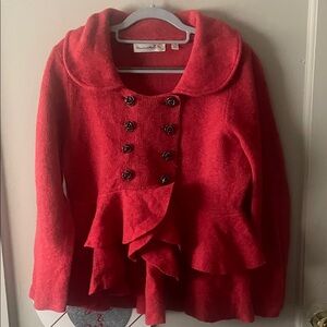 Red Double-Breasted Sweater